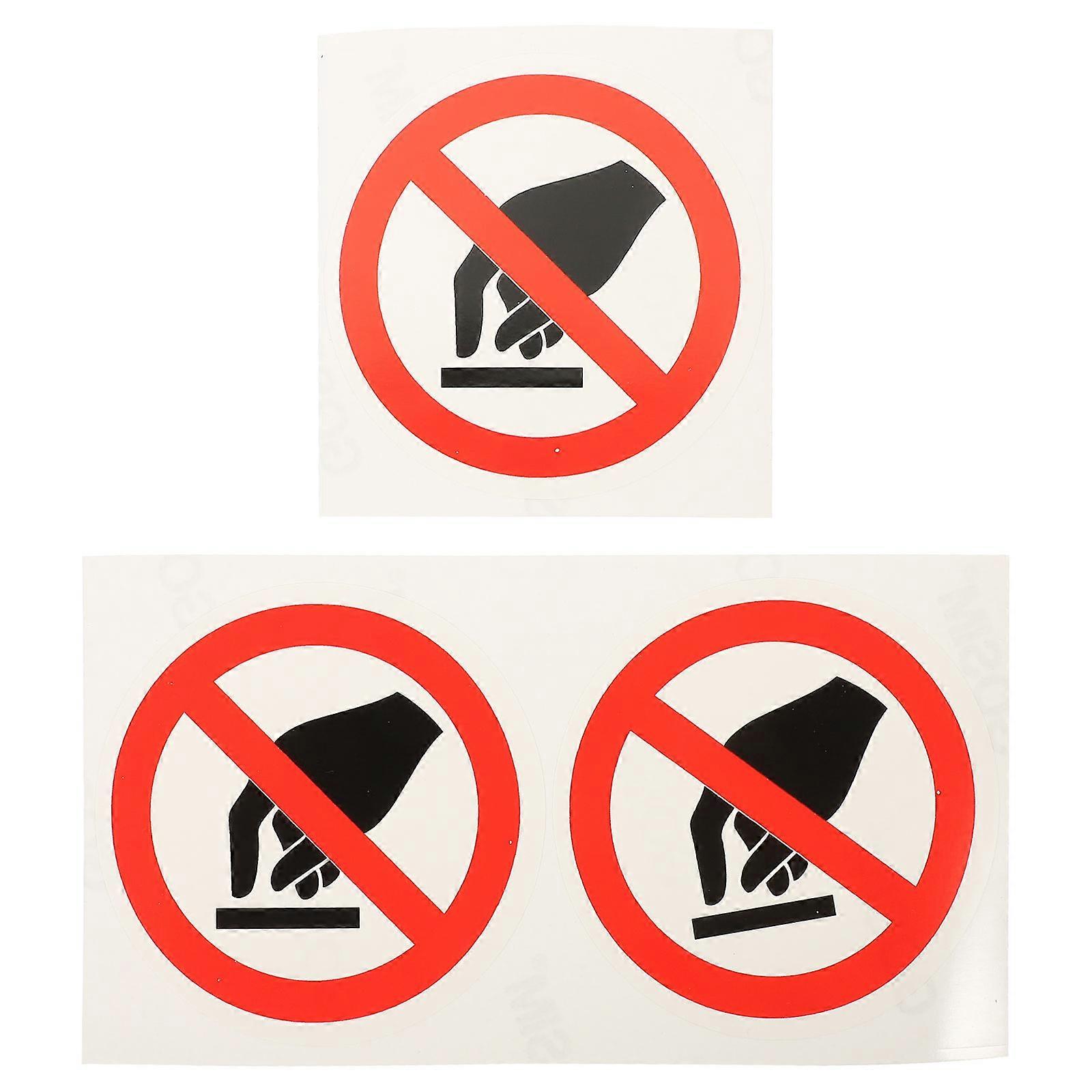 3pcs Not Touching Sign Stickers Warning Stickers Machine Warning Label Stickers