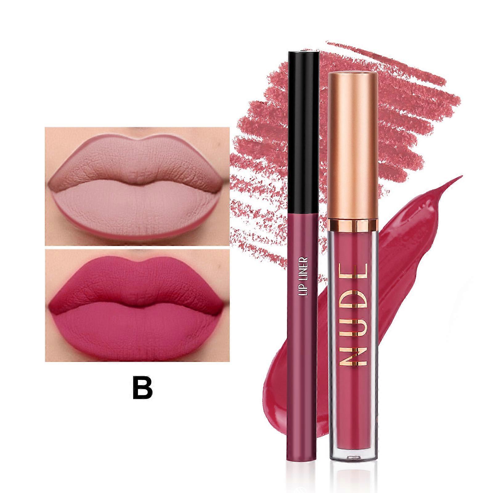Liquid Lipstick & Lip liner Combo Set, Durable, Waterproof Matte Lip Contour Kit for Women Valentine's Day gift