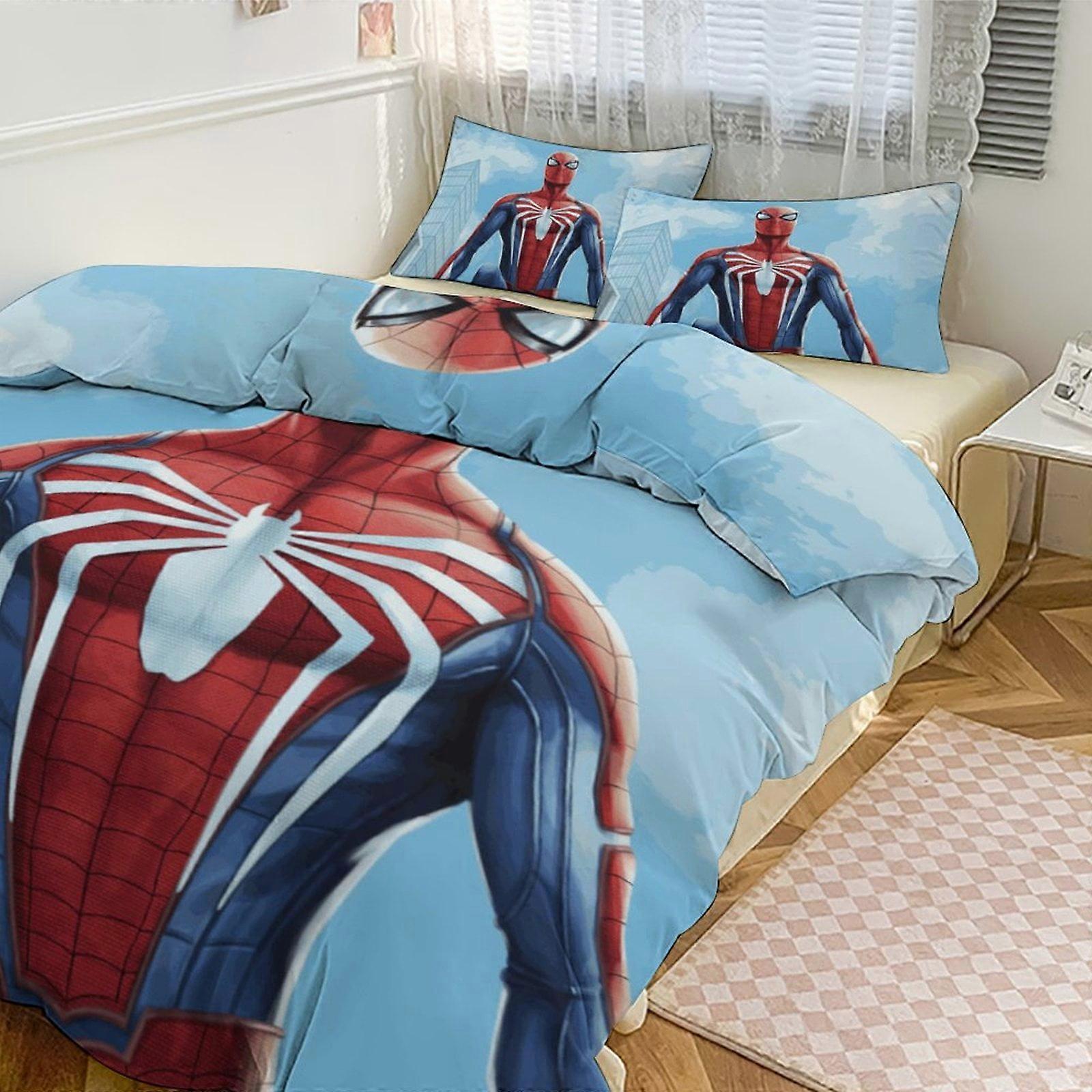 Bedding set JP290 Cartoon Spiderman Kid Boy Room Decor Size Bedding Set for 3 Piece Bedding with 1 Flat Sheet And 2 Pillowcases TH290