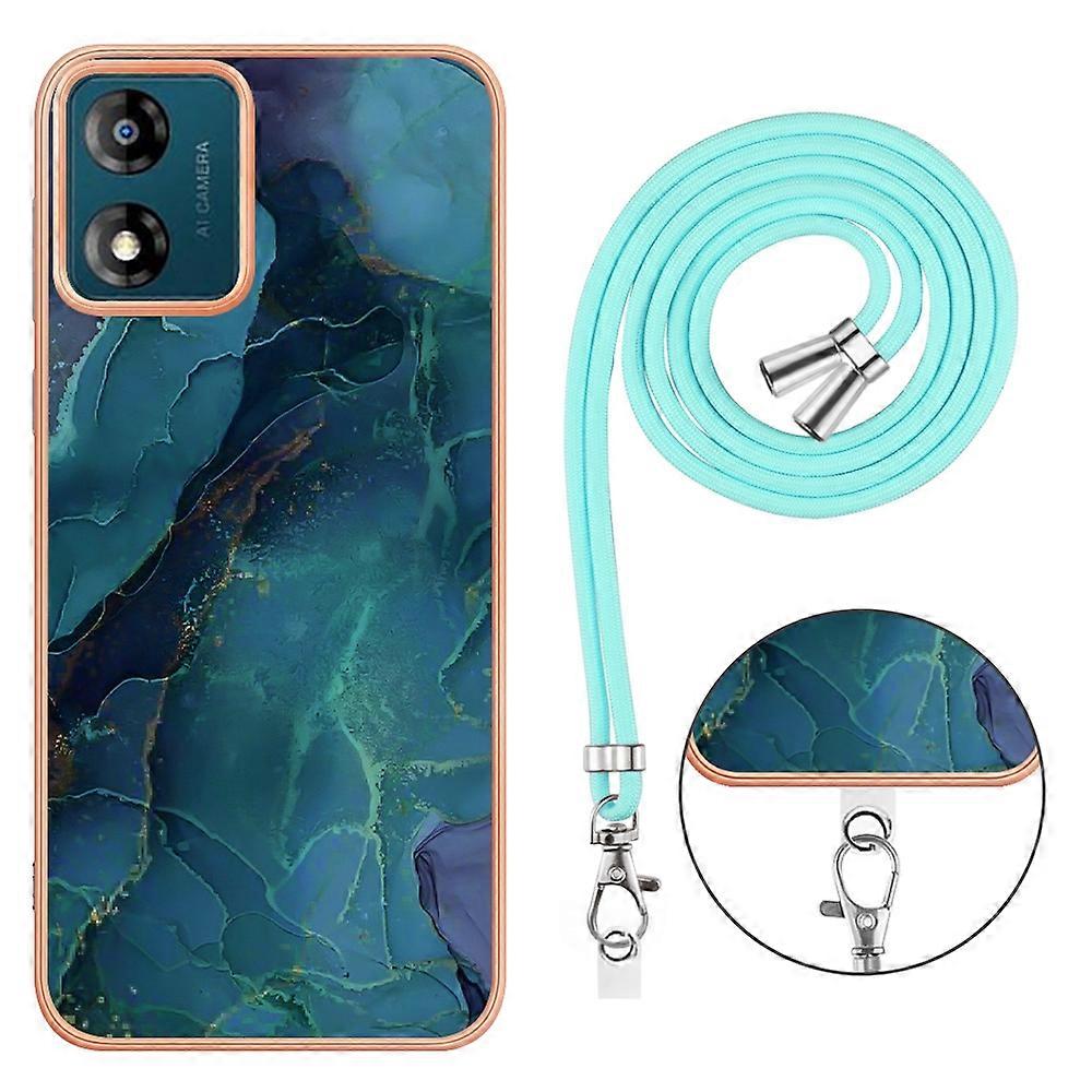 Marble IMD Case with Lanyard For Motorola Moto E13