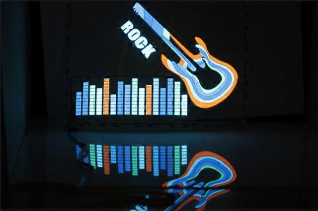 OKEEN Car Windshield LED Sound Activated Equalizer Car Neon EL Light Music Rhythm Flash Lamp Sticker Styling With Control Box