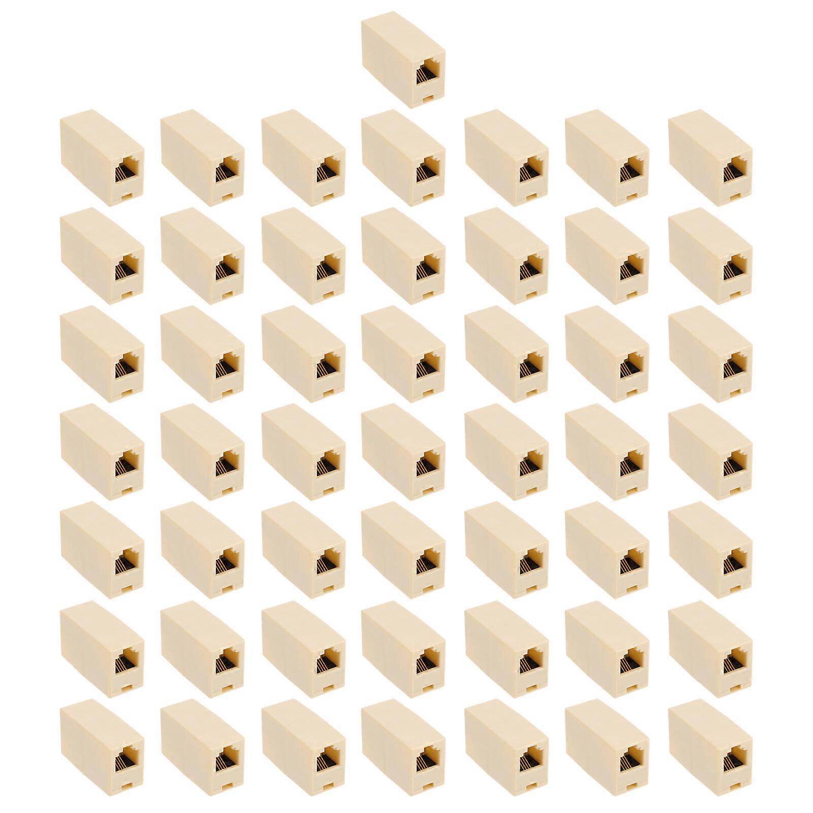 50 PCS RJ11 Connectors Phone Line Connector Straight Extension Cord Coupler
