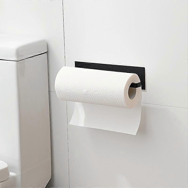 Self Adhesive Paper Towel Holders Paper Towel Holder Paper Towel Dispenser Kitchen Roll Holder Wall Mounted for Kitchen Cabinet or Bathroom(Black)