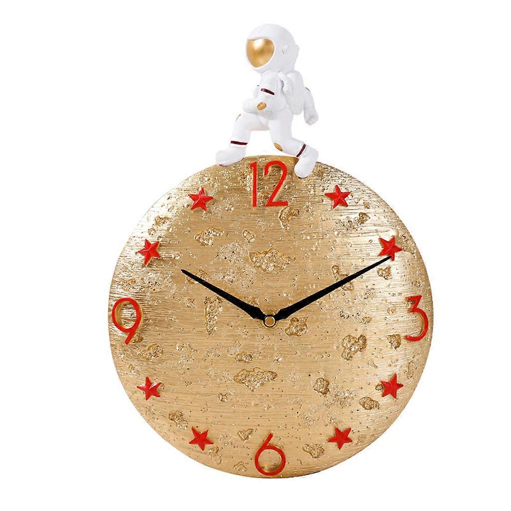 for Creative Astronaut Wall Clock Modern Light Luxury Cosmonaut Clock Resin Craf