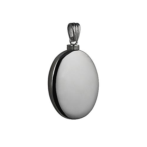 Silver 35x26mm handmade plain oval Memorial Locket