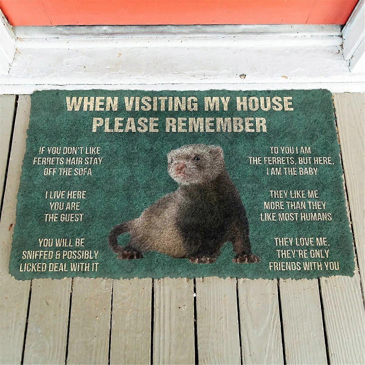 3D Printed Please Remember Dog House Rules Custom Doormat Non Slip Door Floor Mats Decor Porch Doormat