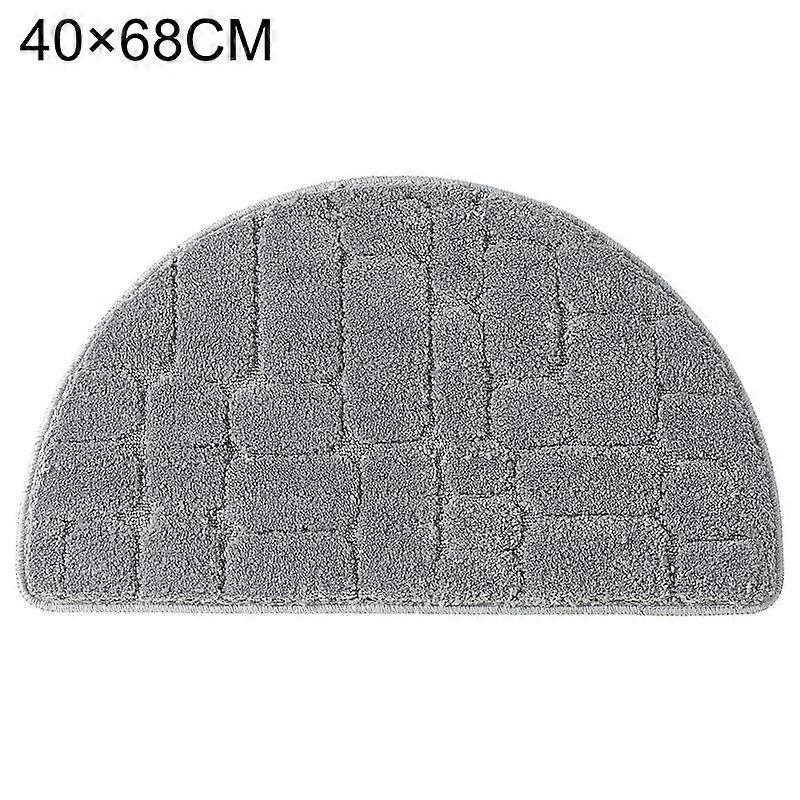 Solid Color Water Absorption Semicircular Bathroom Mat Door Floor Carpet Cushion