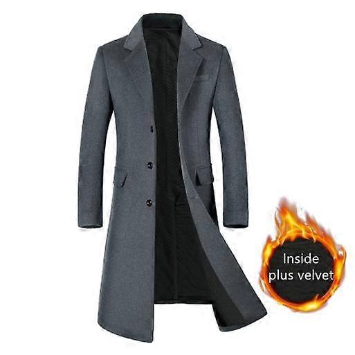 Men's Winter Long Plus Cotton Wool Over-the-Knee Coat Business Suits