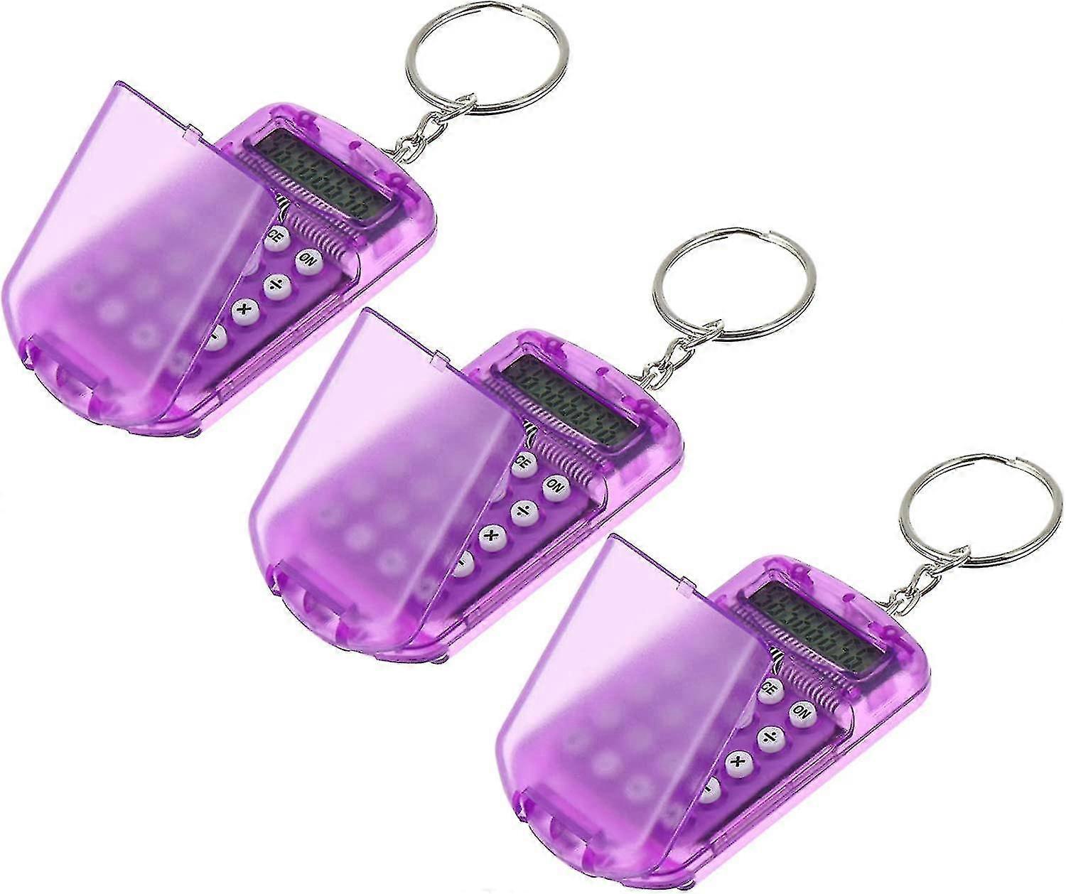 3pcs Mini Calculator Keychain Portable Pocket Electronic Calculator