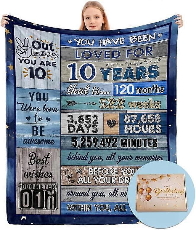 هدية عيد ميلاد لفتاة تبلغ من العمر 10 سنوات ، بطانية عيد ميلاد لفتاة تبلغ من العمر 10 سنوات ، بطانية تذكارية لعيد ميلاد إبداعي ، هدية عيد ميلاد 10 للفتاة ، ديكور