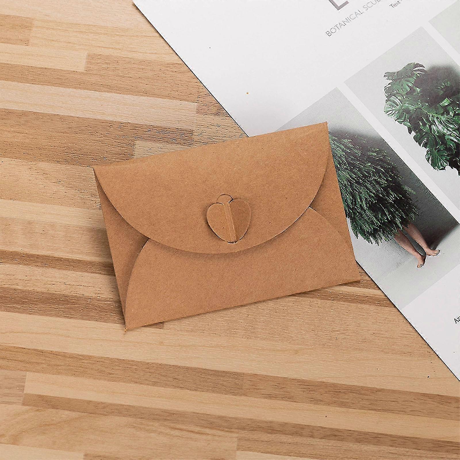 Paper Envelopes Gift Card Envelopes With Heart Clasp 50piece Mini Retro Envelope Small Envelope For Diy Graffiti Gift Cards