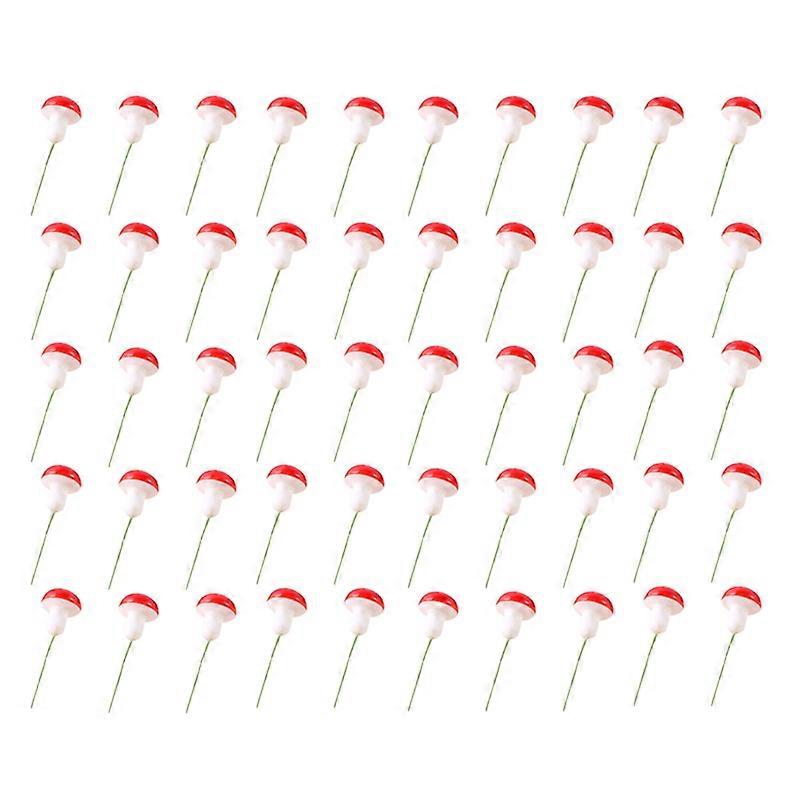 50Pcs Mushroom Ornament Realistic Festive Decorative Delightful Mini Red Miniature Mushroom for Party JIKAIX