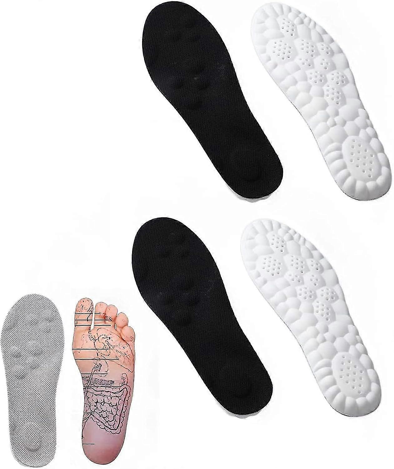 2 Paar Cloud 4d Einlegesohlen, Constant Temperature Comfort Starter U-Form Memory Foam Einlegesohlen, atmungsaktiv hochelastisch-11-schwarz