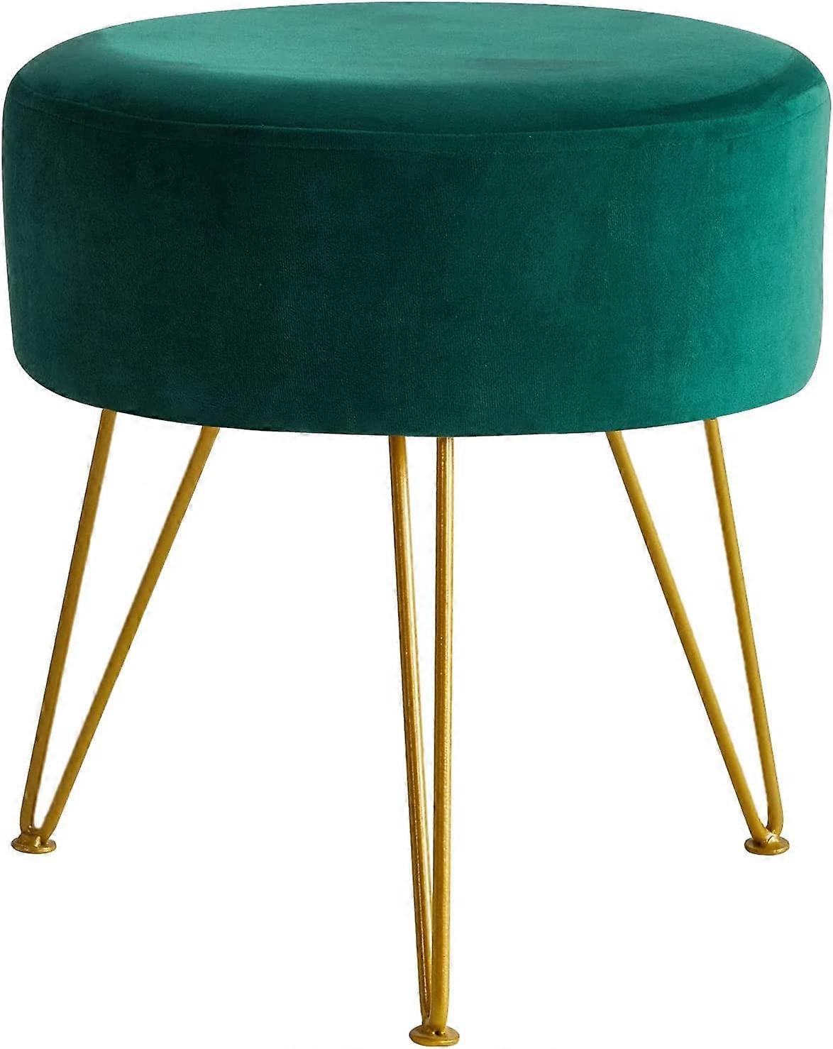 Sammet rund puff pall metallben avtagbart lock