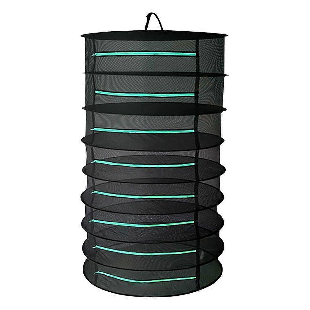 Foldable Hanging Herb Mesh Rack Mesh Hanging Herb Drying Rack Dry Net With GreenZippers Black Flat Drying Net Hanging Mesh Dryer