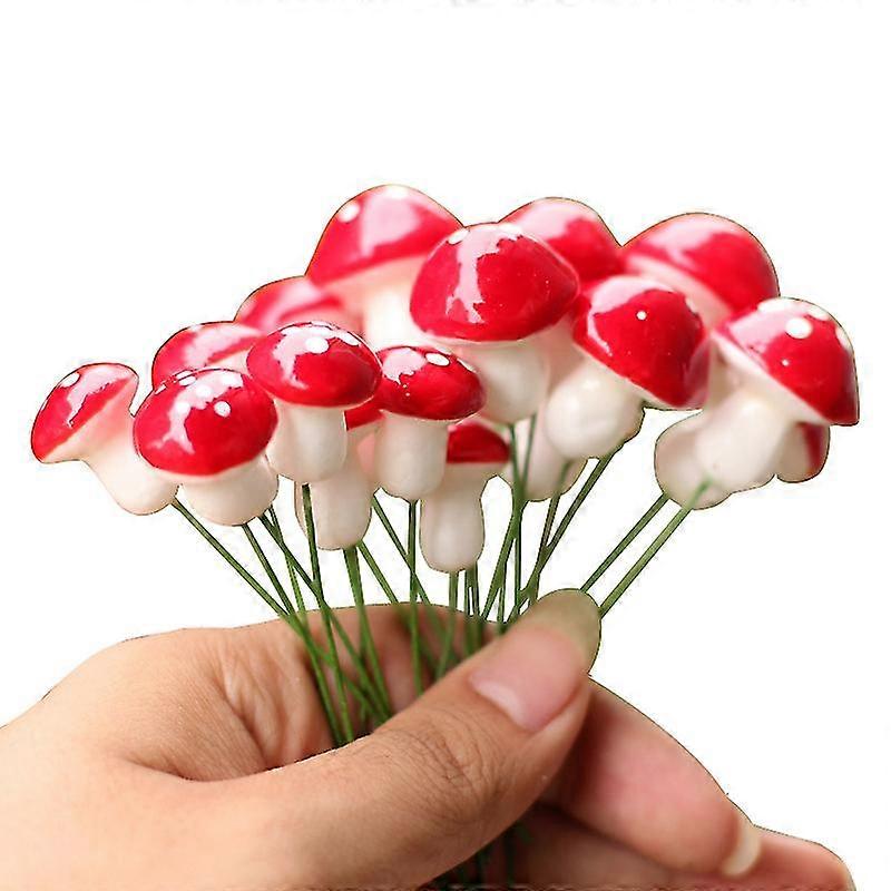 20pcs Simulation Foam Mini Resin Mushroom Fairy