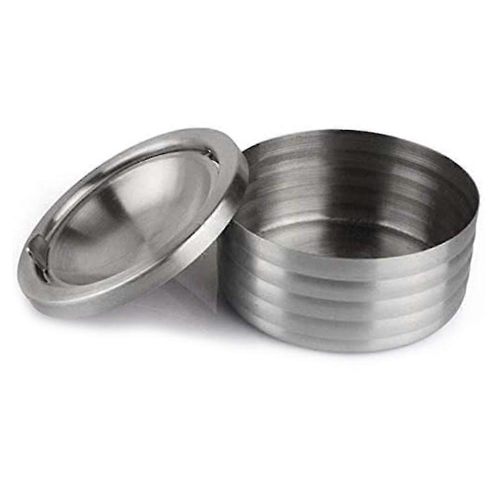 Less Steel Tabletop Ashtray With Lidsilver2pcs