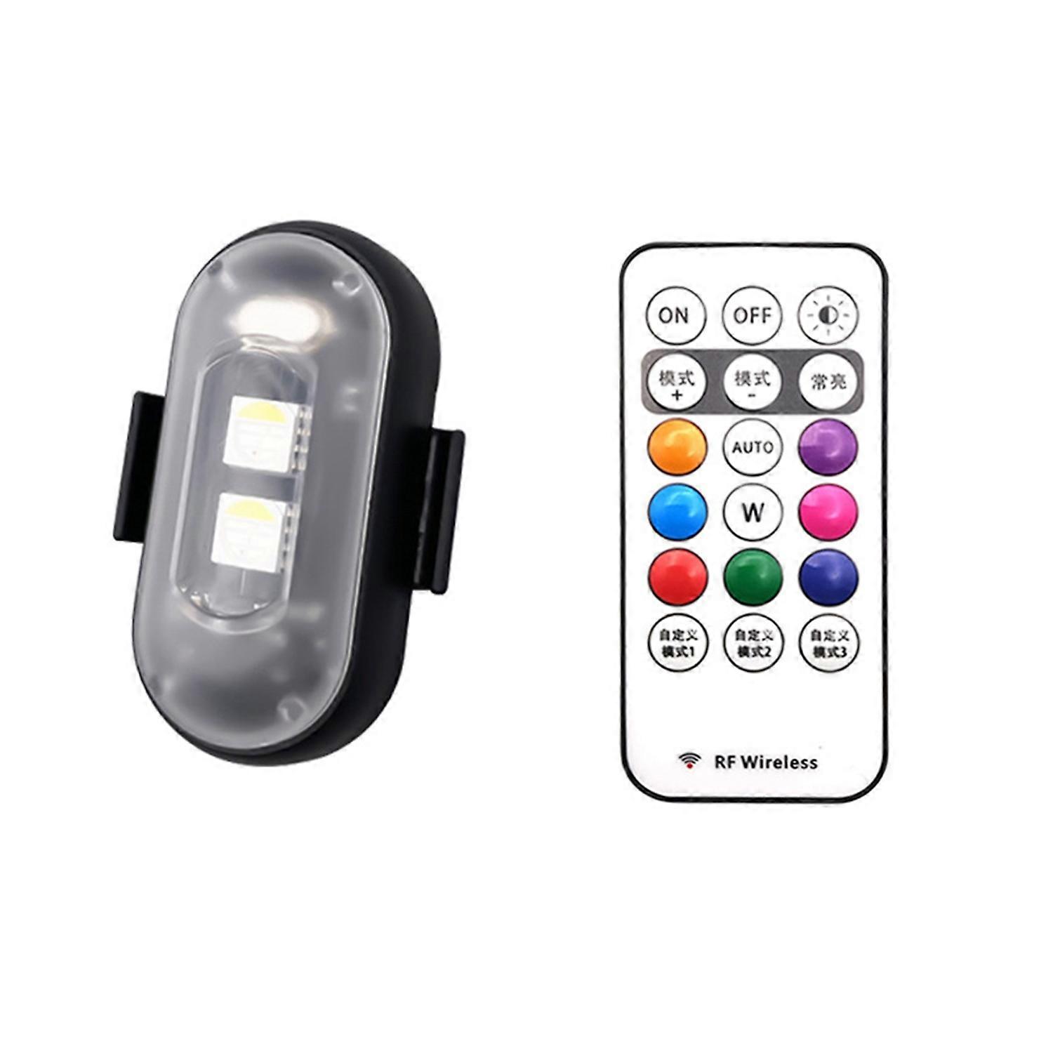 LED Strobe Drone Light with Remote Control Multiple Modes Color Changing Anti-Collision Mini