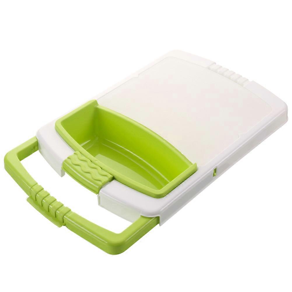 Multifunctional Kitchen Cutting Chopping Board Draining Basket for Home Use (Green)