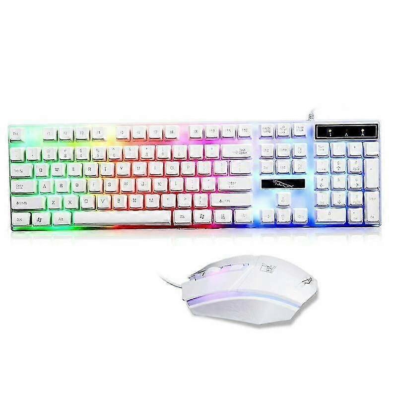 (white) pro keyboard mouse set adapter for xbox ps4 gaming rainbow