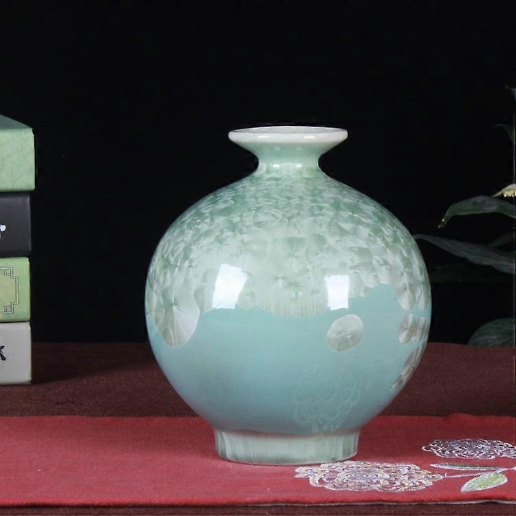 Pomegranate-Inspired Vase, Kiln-Changed Crystal Glaze Ceramic