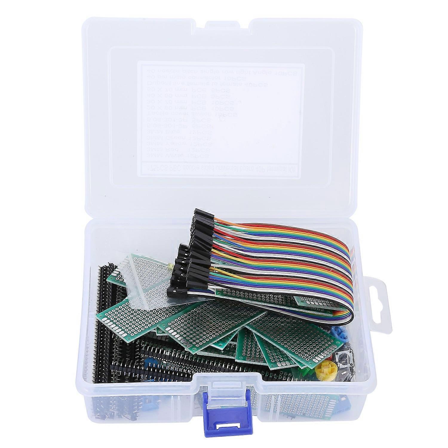 Circuit Board Complete Practical Double Sided Prototype Boards with 5 Colors LED for DIY Electronic 