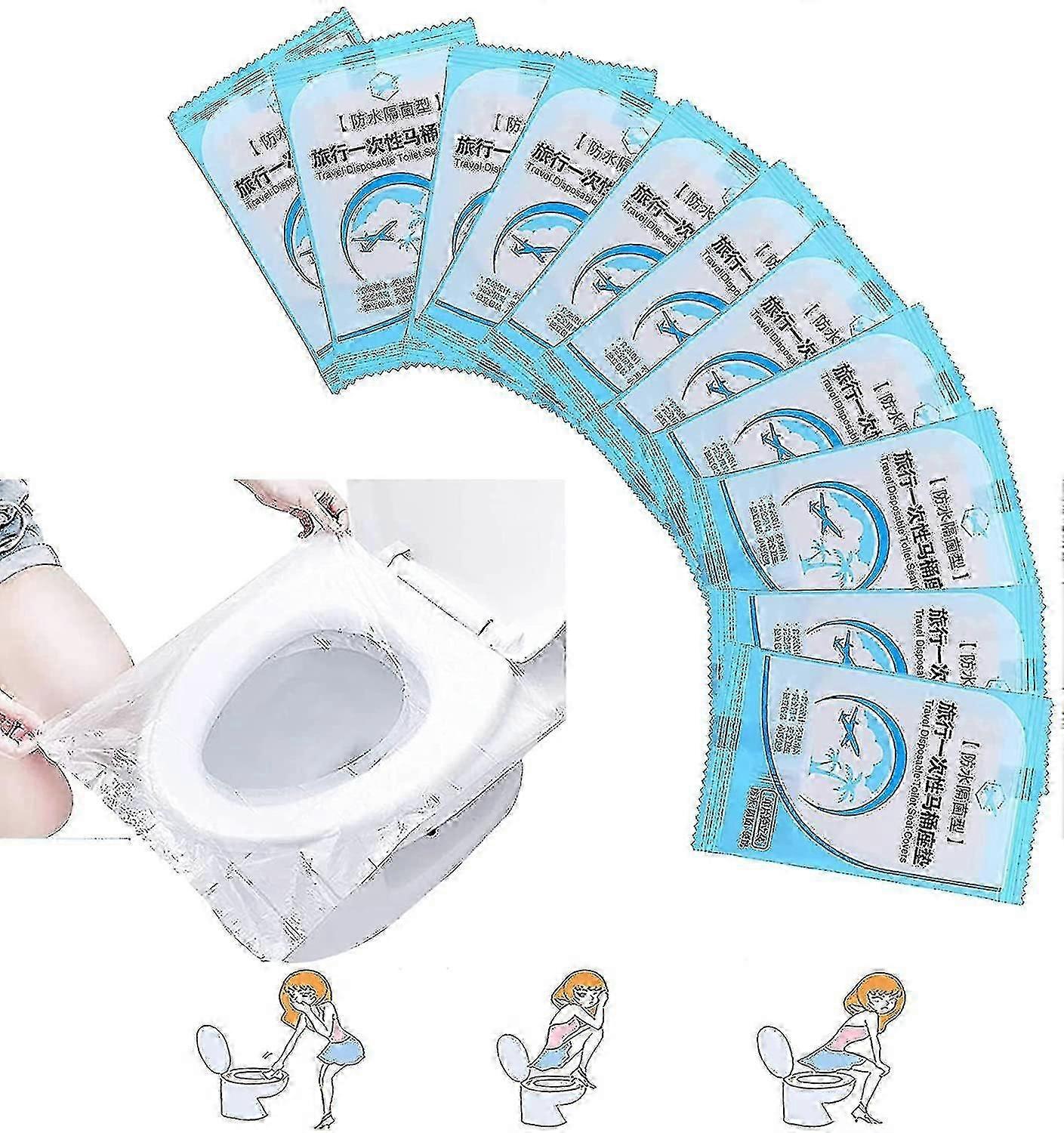 50pcs חד פעמי פלסטיק מושב אסלה כיסוי מושב אסלה חד פעמי פלסטיק עשה שירותים עמידים למים