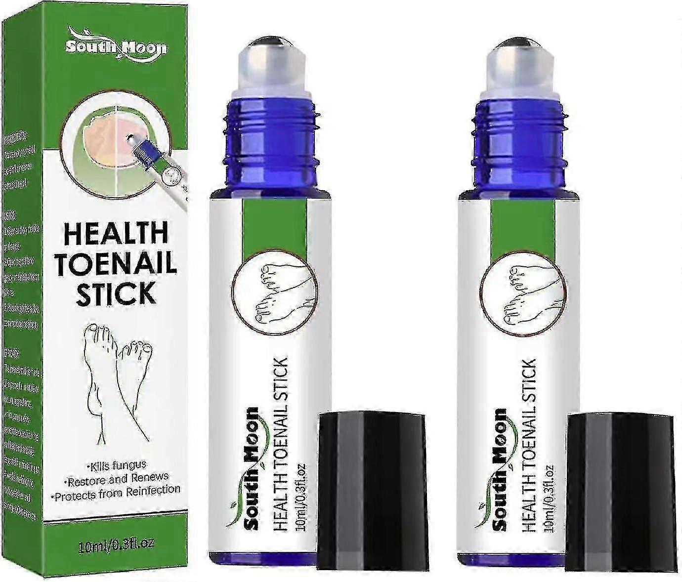 2 個のサウス ムーン ネイル ケア ローラー ボール - 7 日間の爪成長フォーミュラで、より強く、急速に成長する爪のための栄養マッサージ