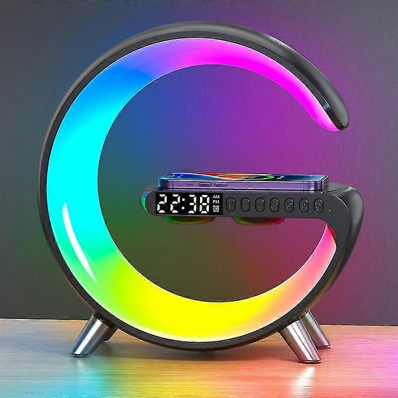Wireless Multifunction Alarm Clock Speaker Control App Charging Station Night