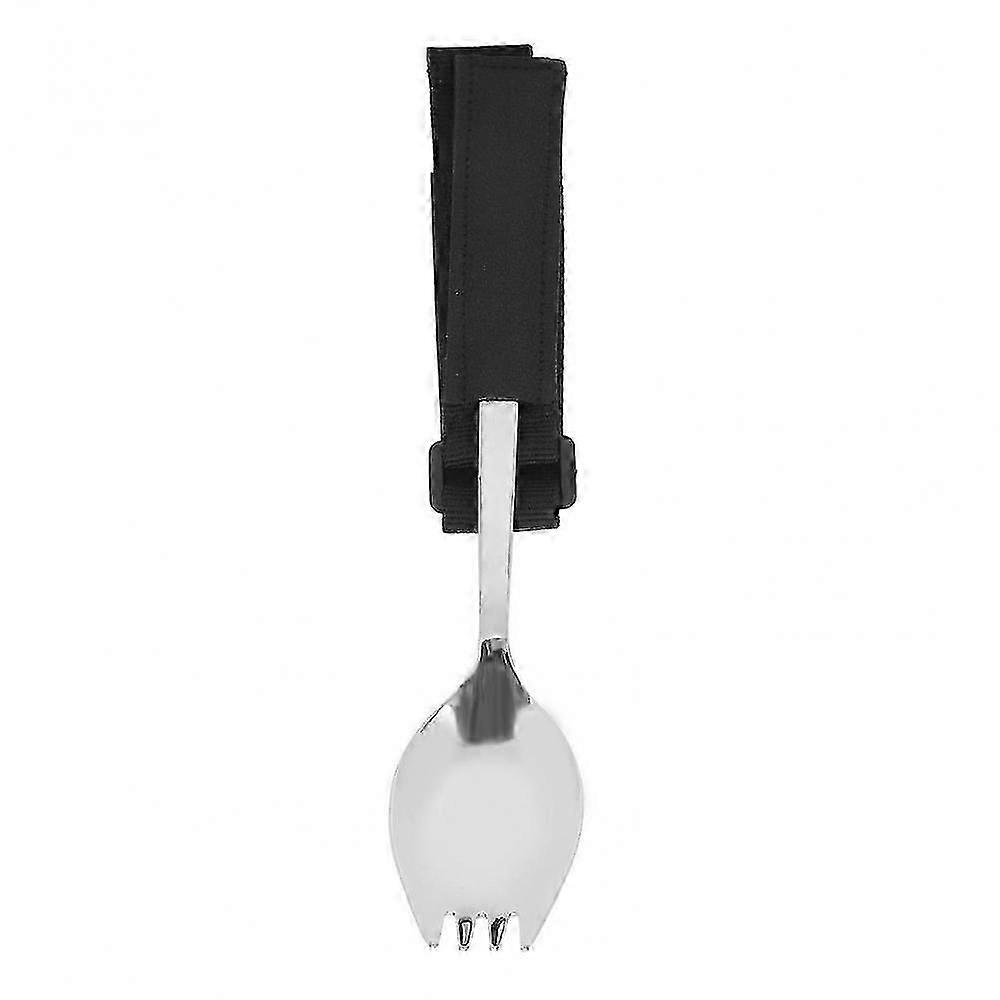 2024 New,adaptive Fork Spoon Prevent Slip Weighted Handle Stainless Steel Disabled Cutlery With Strap For Hand Tremors Arthritis PKU