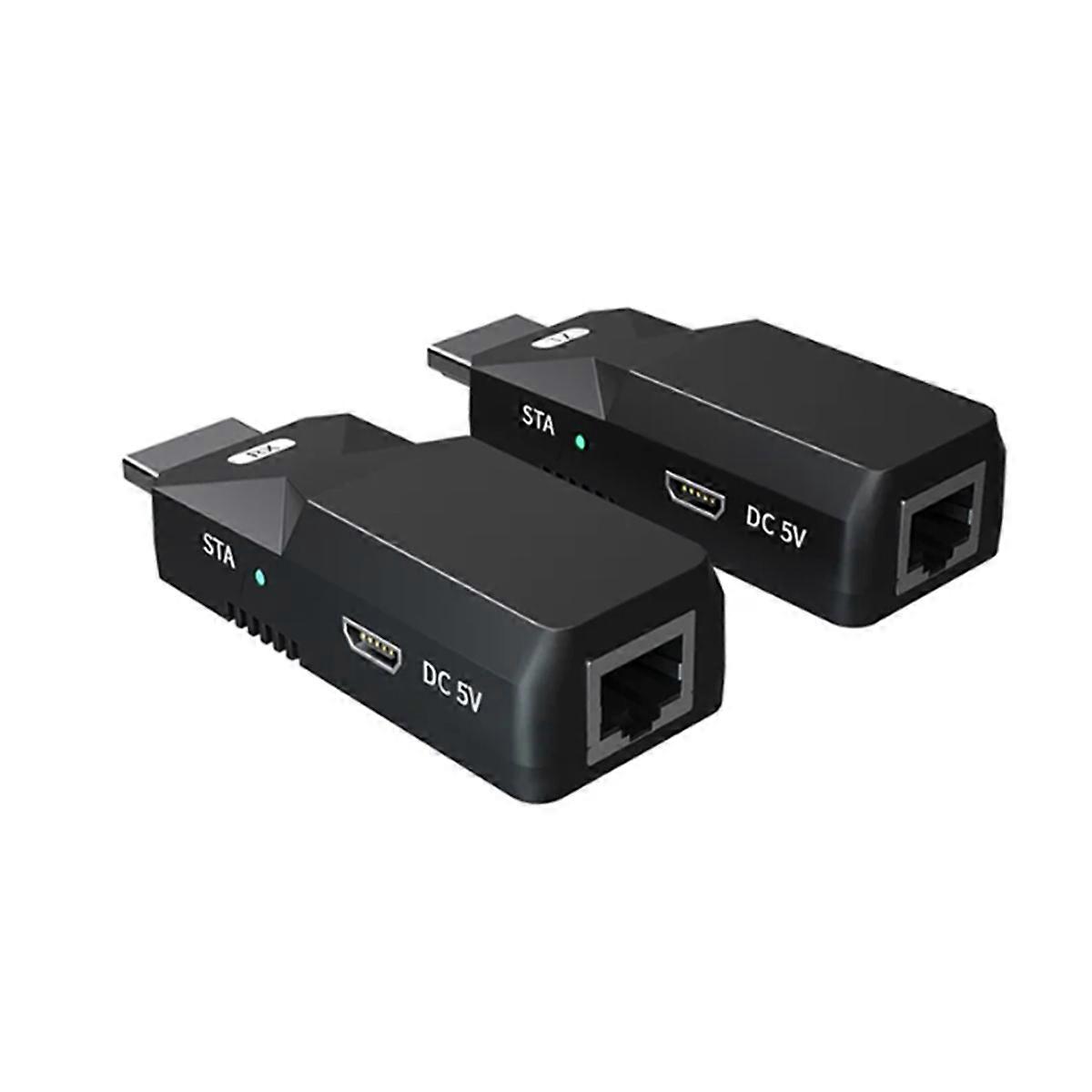 -Compatible 165Ft Audio Video 1080P over Cat5 Cat6 Ethernet Cable Transmit Lossless Signal Long Dis