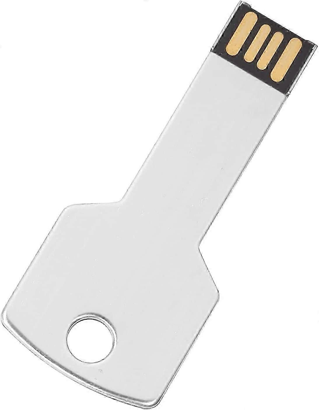 Portable Mini Metal Key Shape Large Capacity U Disk (silver, 64gb) 1 Pieces