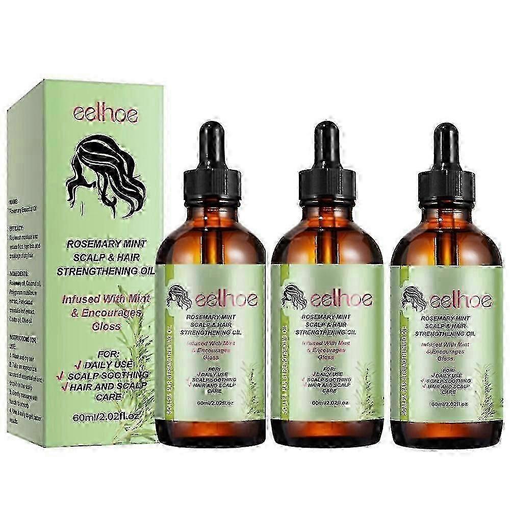 1-3pack Rosemary Mint Scalp Oil Nourishing Strengthening For Split Ends And Dry