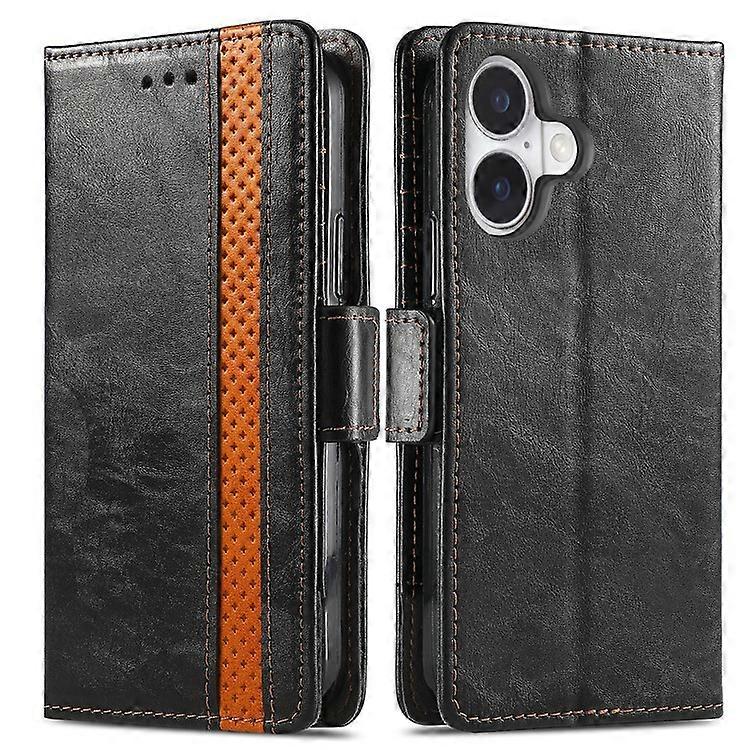 CASENEO 002 Series Compatible For iPhone 16 Plus Case Stand Wallet Splicing PU Leather Cover