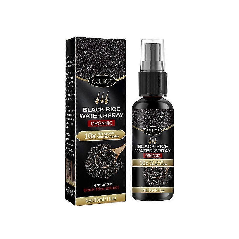Spray de croissance capillaire au riz noir 1 à 3 fois plus efficace pour réparer les dommages, restaurer la douceur des cheveux, tous types de cheveux, traitement rapide, prévenir la chute des cheveux, réparer les cheveux secs