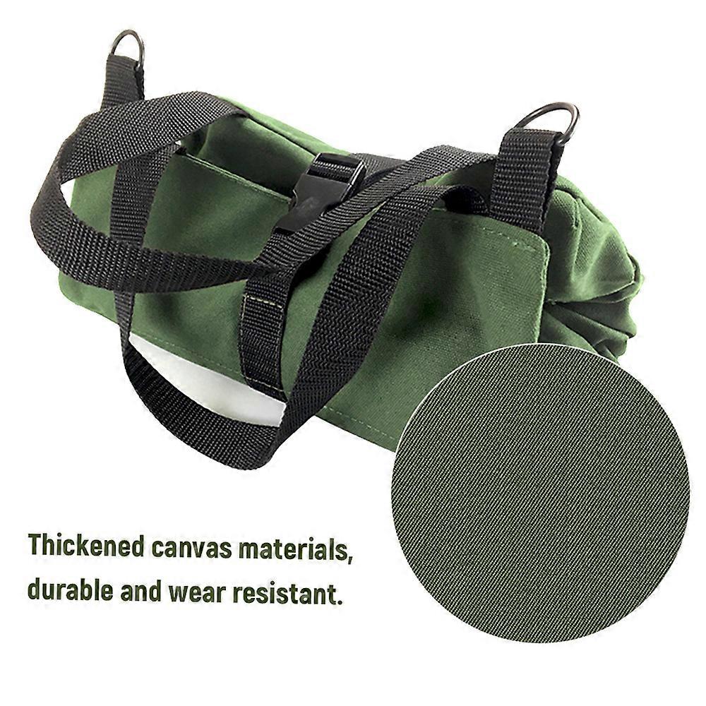 PENGGONG Tool Roll Up Bag Zippered Bag 5 Pockets Canvas Tool Organizer Portable Tool Roll-up Pouch Tool Bag Workbag Zipper Utility Tote
