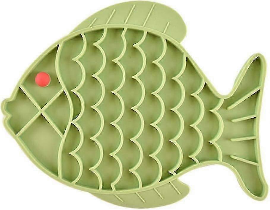 קערה נגד גרגרנות לכלביםקערת מזון איטי קערה למניעת חנק כלבים נגד גרגרנות סיליקון 24.5 * 19 ס"מ ירוק