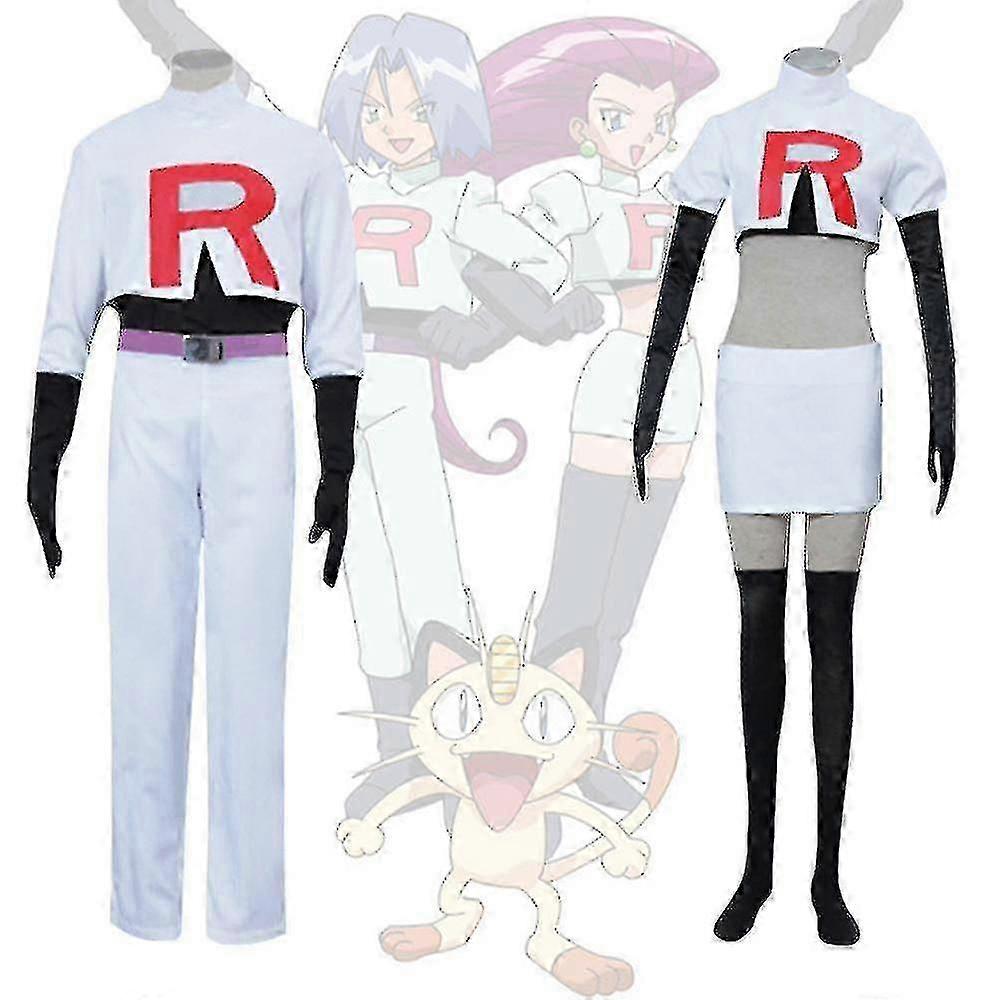 Cosplay Galaxy Rockets James Jessie Pullover Pantalon Jupe Gants Bas Ensemble Complet Jeu Costume Unisexe Adultes