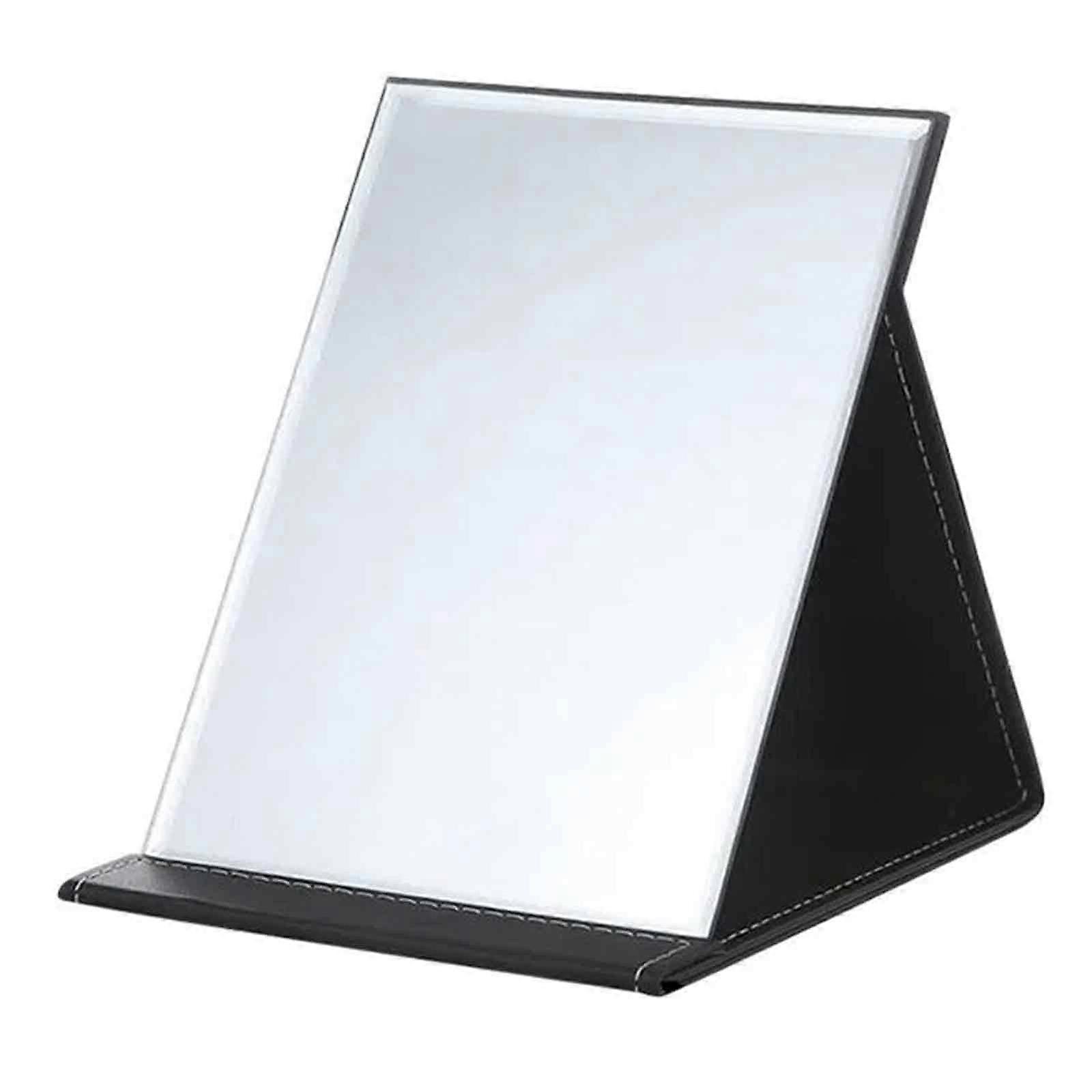 Portable Folding Mirror, Super HD Compact, Black PU Leather