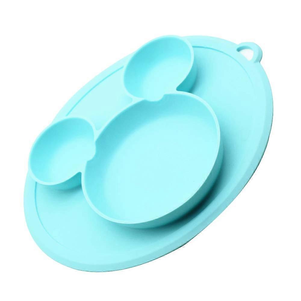 Blaue Silikon-Fütterungsmatte, Saugfuß-Tischset für Baby-LED-Entwöhnung auf Hochstuhltabletts, leicht zu reinigen