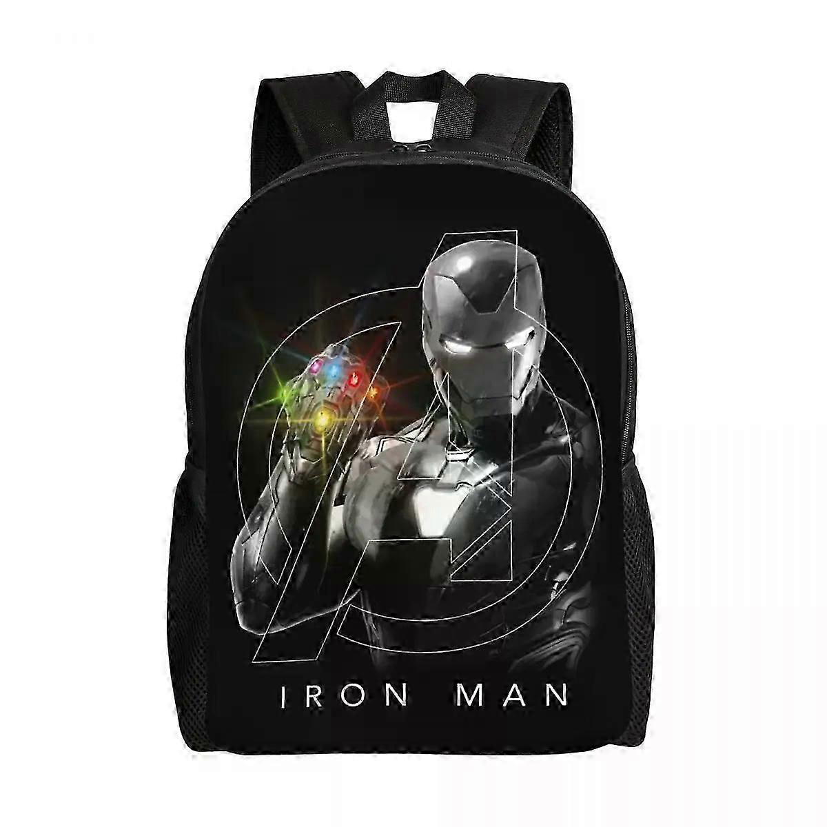 v1633 i1284  Iron Man Gauntlet Sacrifice Travel Backpack Men Women School Computer Bookbag Student Daypack Bags dbO1284