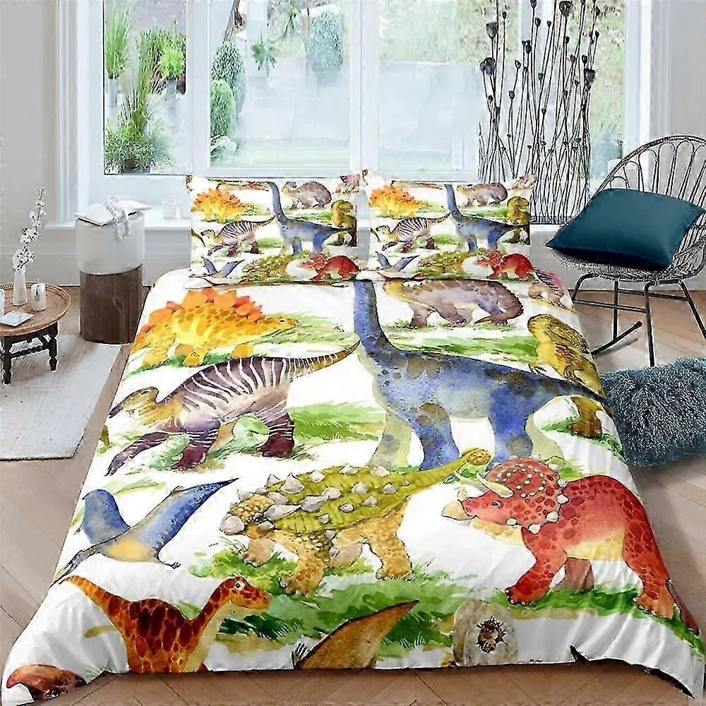 i442 Lakan Den goda dinosaurien sängkläder set Täcke överdrag dinosaurie örngott tecknad anime säng sovrum påslakan sängkläder lakan ggr442
