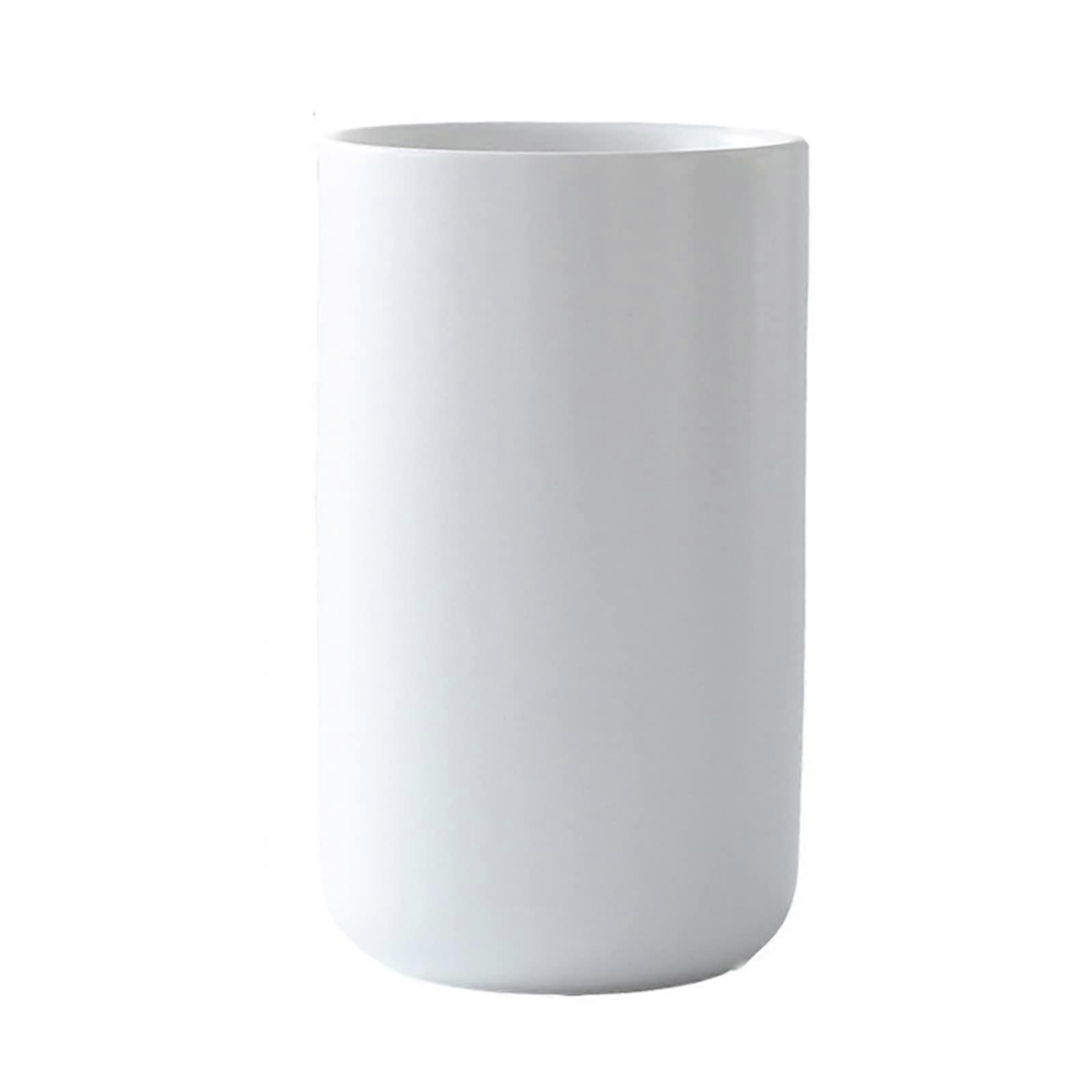 Matte White Ceramic Kitchen Utensil Holder Compact Size for Countertop Storage and Organization