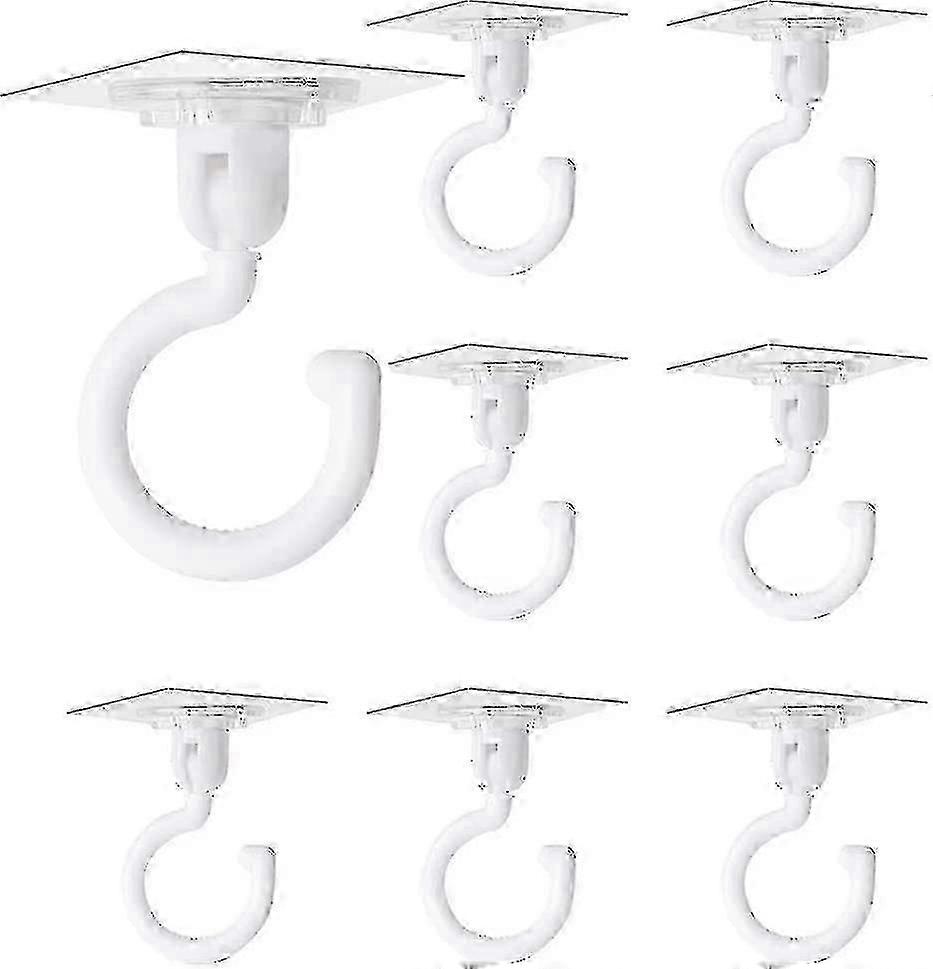 8 Pieces Transparent Self Adhesive Hooks 360 Degree Rotating Hook Strong Adhesive Hook Ceiling Wall Hooks Without Drilling