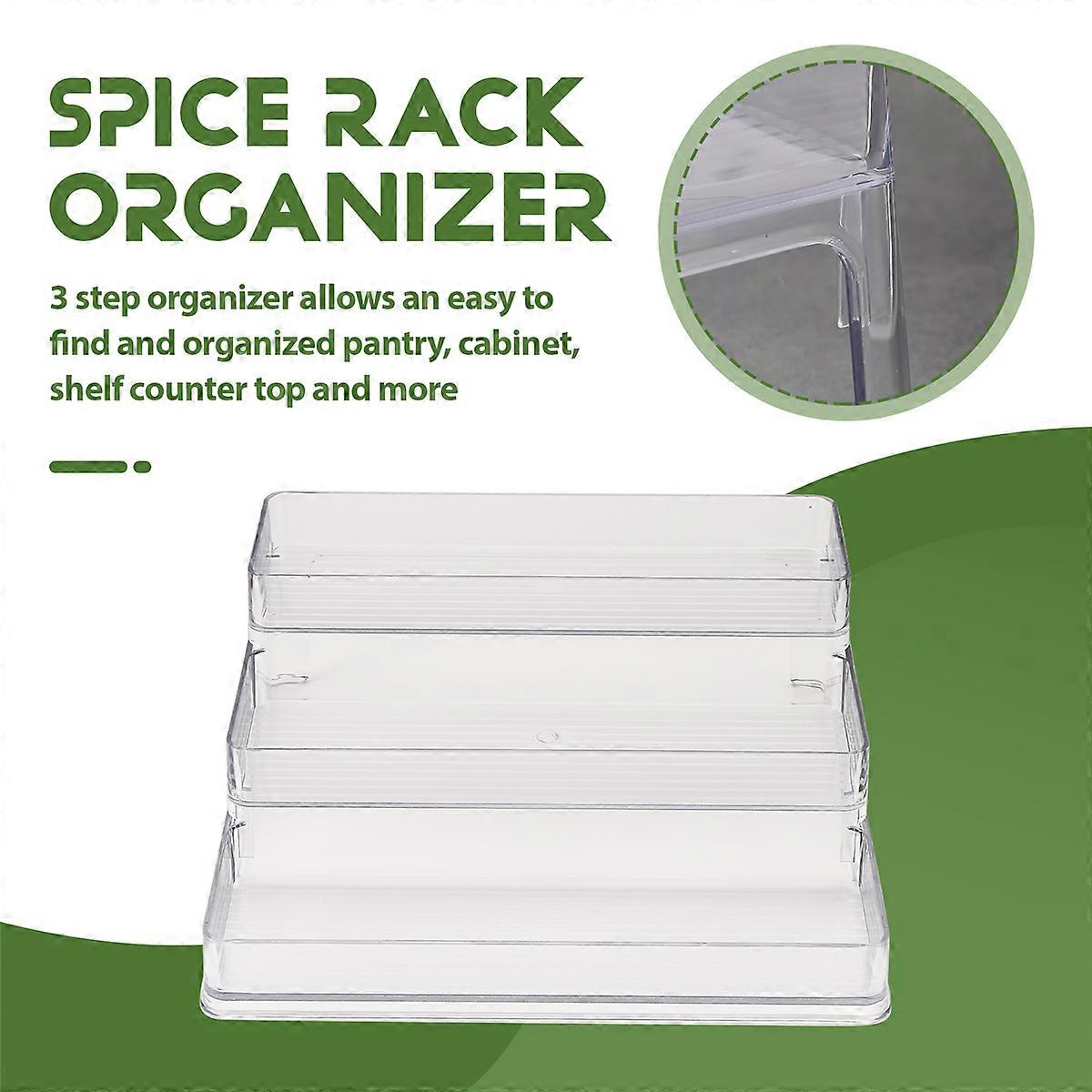 Spice Rack Kitchen Pantry Step Shelf Cabinet Organizer