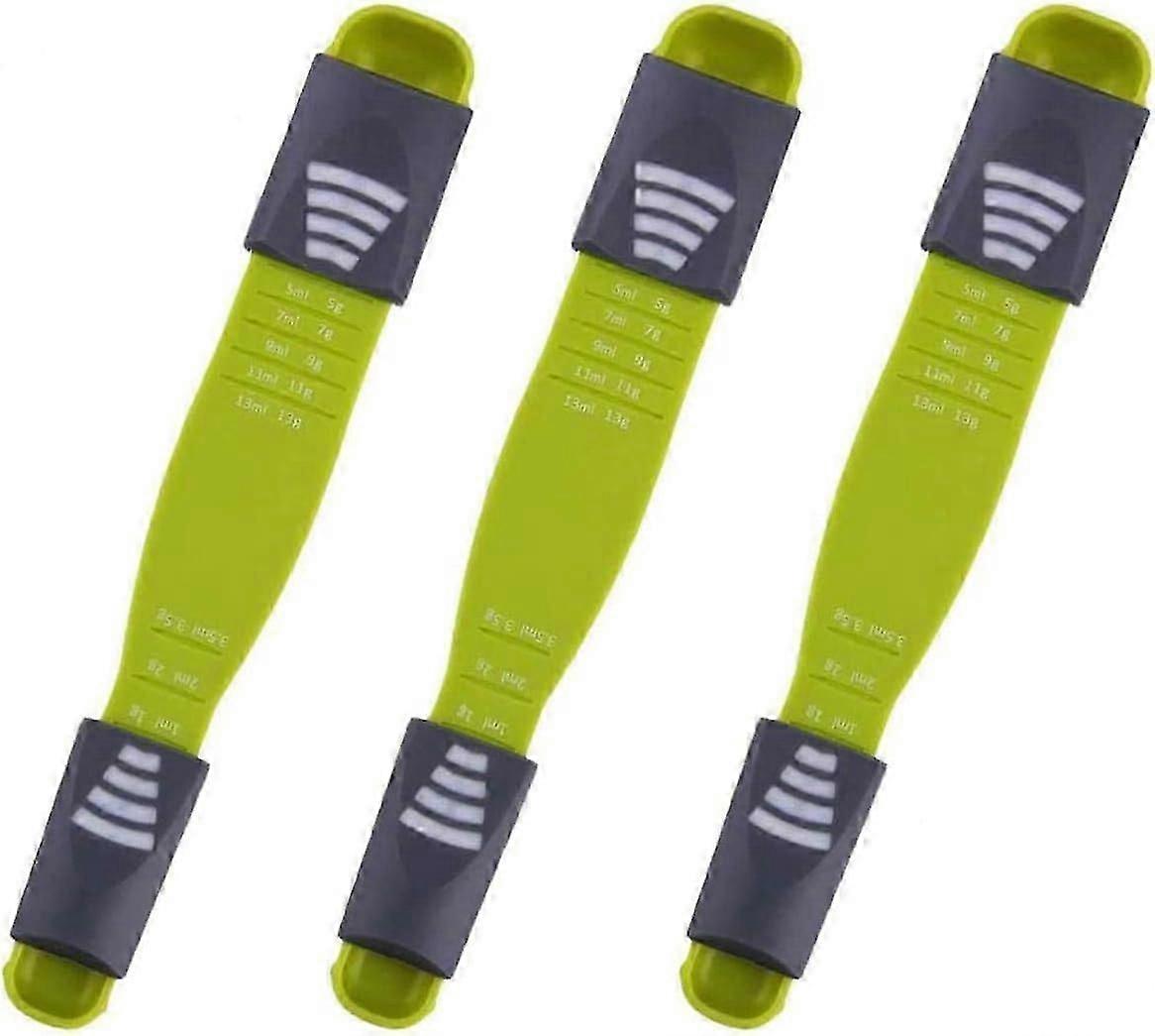 Adjustable Measuring Spoon 3PCS Measuring Spoon Set Double End Adjustable Scale Eight Stalls Metric