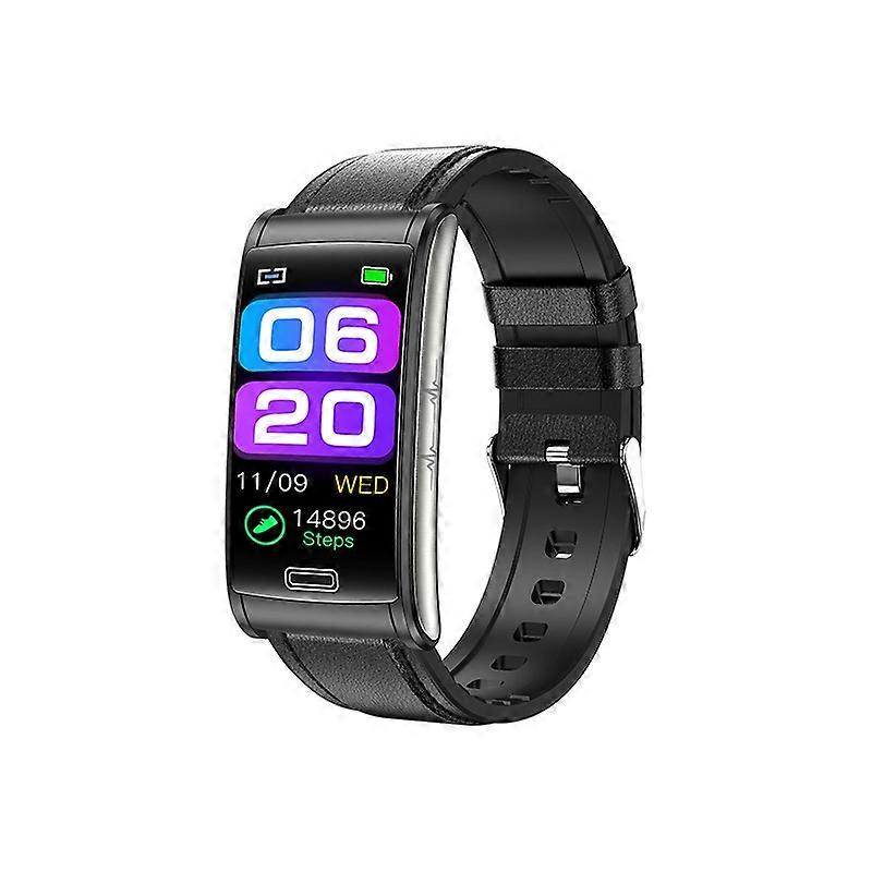 E600 1.47 inch Color Screen Smart Watch Leather Strap Support Heart Rate Monitoring / Blood Pressure Monitoring