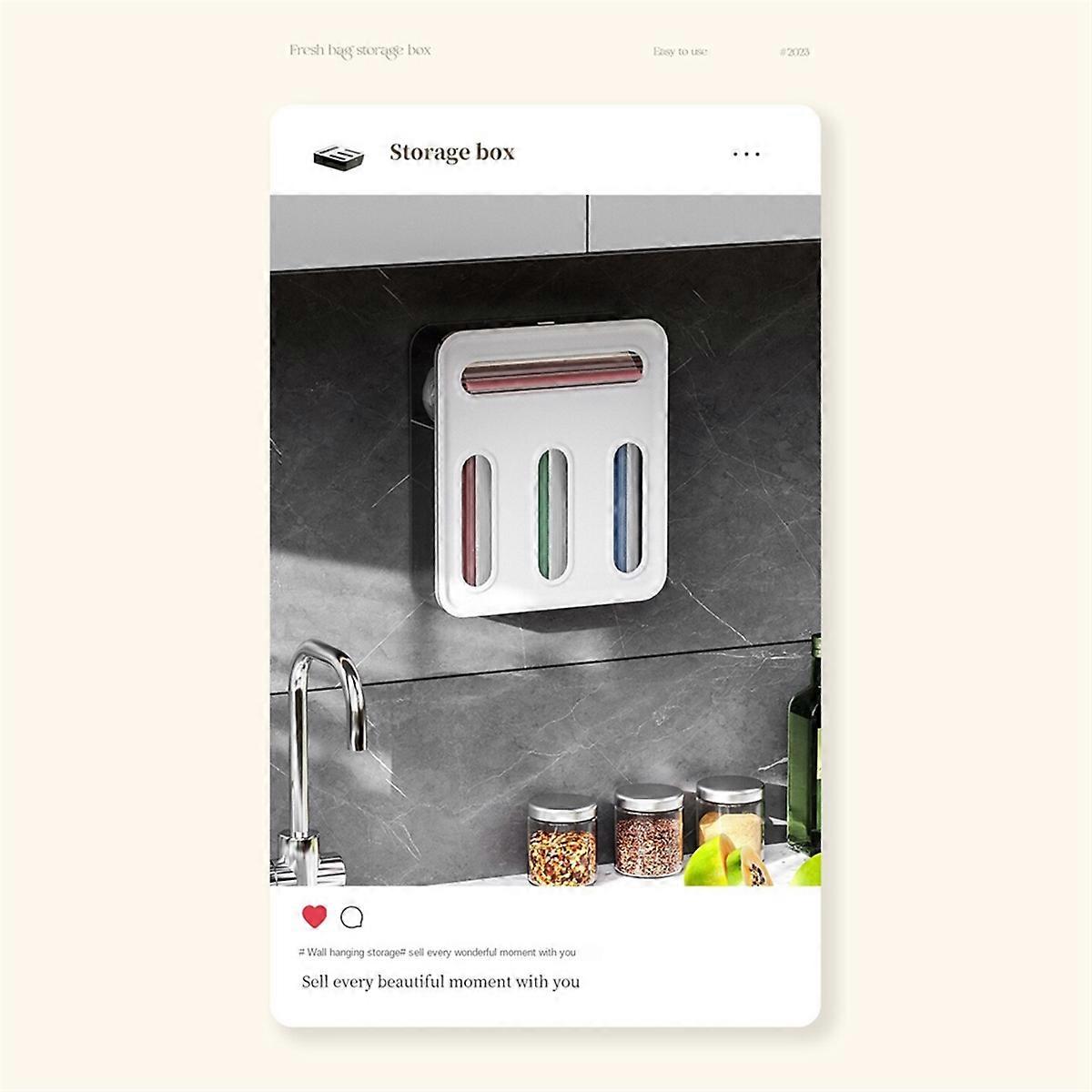 Sealed bag storage box food bag storage box (transparent white)