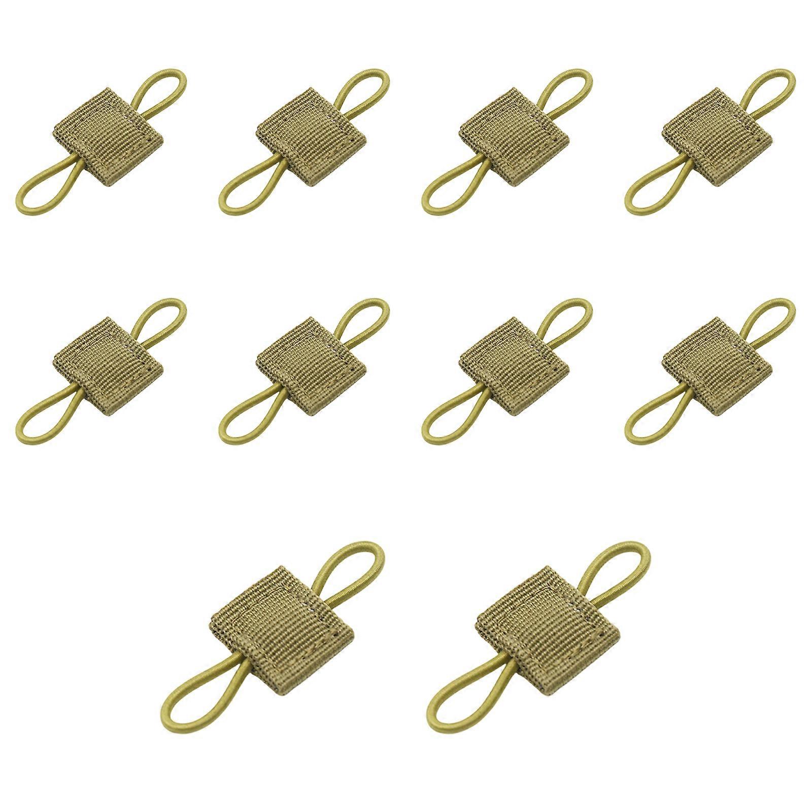 10 Pcs Tacticals Binding Retainers Tacticals Gear Holder Clip Elastic Binding Ribbon Buckle Molles Webbings Retainers mud color