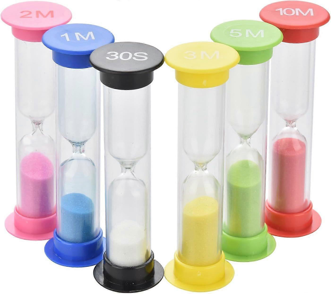 Plast Timglas Kreativa Anti-Drop Lektillbehör för Barn Timglas Timer Timglas 6st 30sek 1min 2min 3min 5min 10min